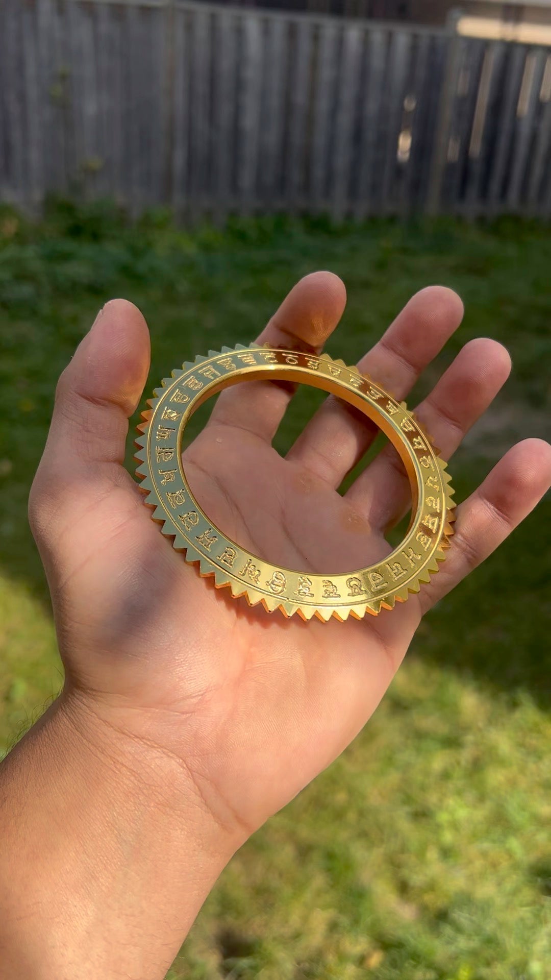 Gold Gurmukhi Spiked Kara