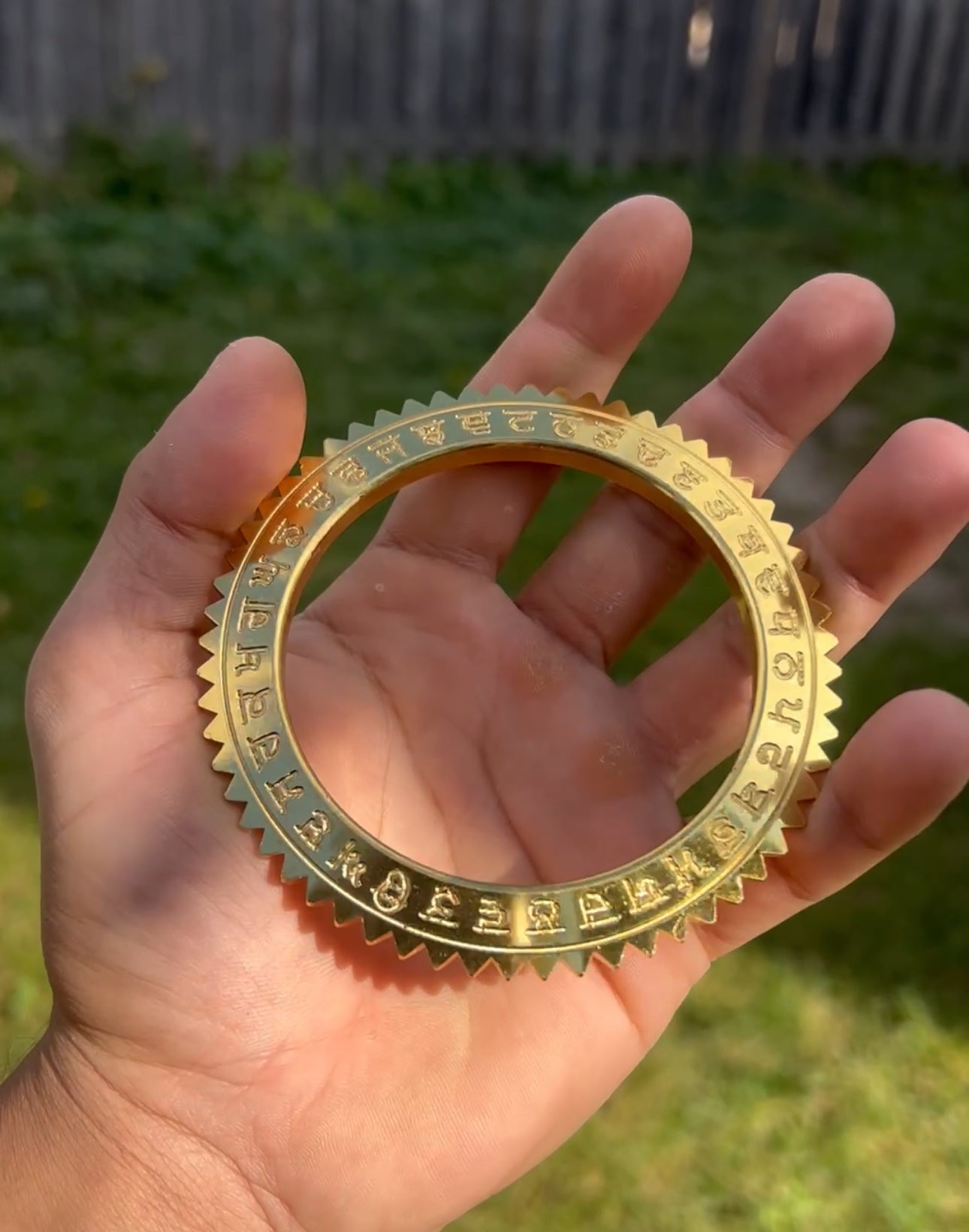 Gold Gurmukhi Spiked Kara