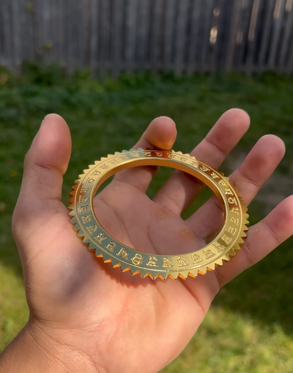 Gold Gurmukhi Spiked Kara