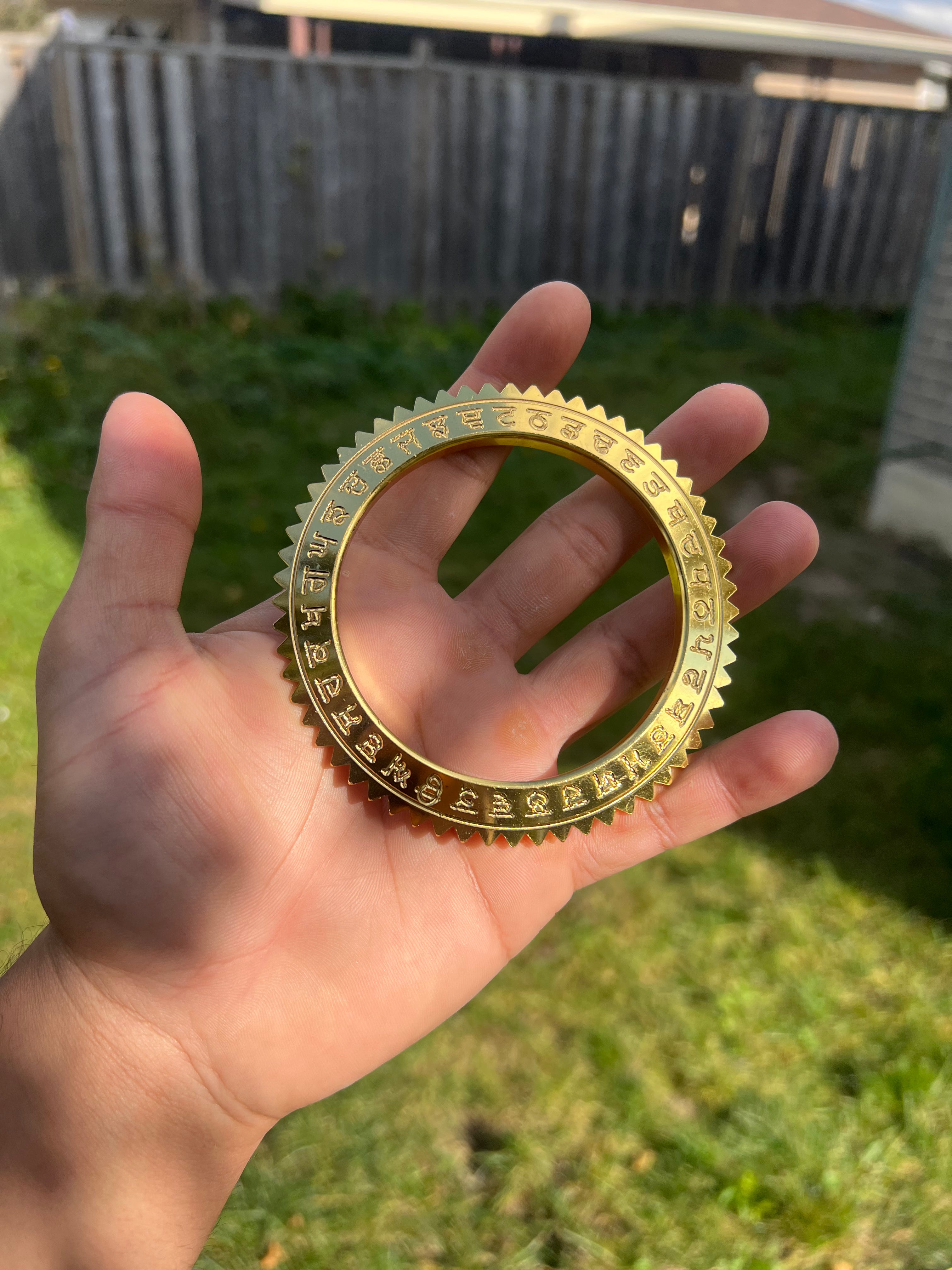 Gold Gurmukhi Spiked Kara