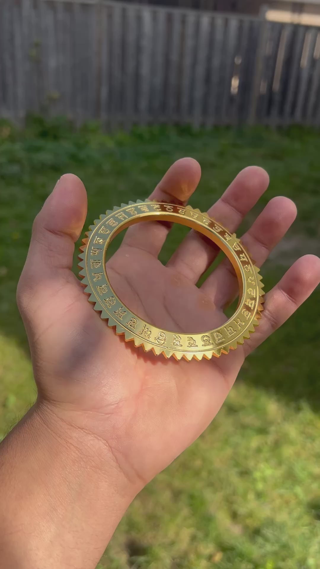 Gold Gurmukhi Spiked Kara